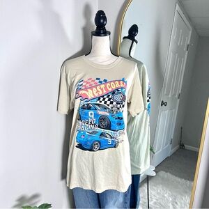 Inspired Culture beige hot wheels styled racing graphic tee